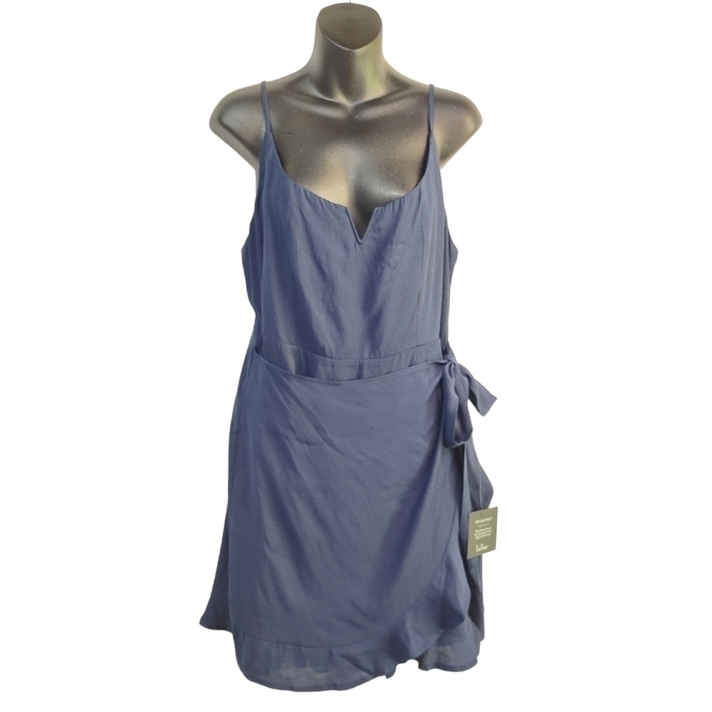 Lulus Women's Navy Blue Wrapped Front Mimi Dress Size XL NWT